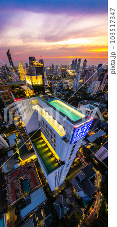 Aerial view of Sukhumvit area, Watthana, Bangkok, Thailand Aerial view of Sukhumvit area, Watthana, Bangkok, Thailand 103517347