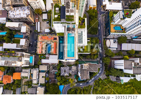 Aerial view of Sukhumvit area, Watthana, Bangkok, Thailand Aerial view of Sukhumvit area, Watthana, Bangkok, Thailand 103517517