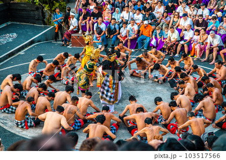 Traditional Balinese Kecak Dance in Uluwatu temple, Bali, Indonesia 103517566