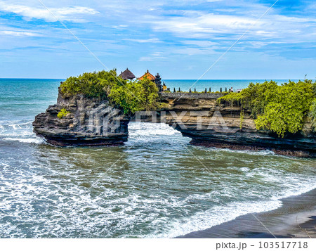 View of the cliffs of Tanah Lot, in Kediri, Tabanan Regency, Bali, Indonesia 103517718