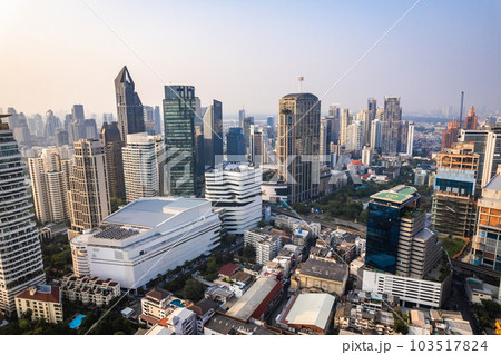 Aerial view of Phrom Phong district in Bangkok, Thailand 103517824