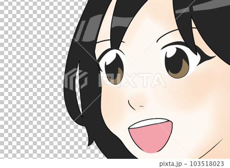 微笑的女孩側面圖素材(一) 微笑的女孩側面圖素材(一) 103518023