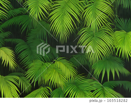 Tropical jungle fruits shadows Kodachrome drawing. 103518282