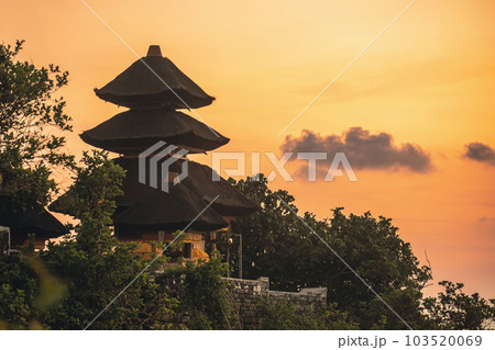 Uluwatu Temple at golden sunset. Bali. Indonesia 103520069