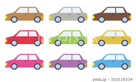 コンパクトカーのシンプルなイラストセット 103520334