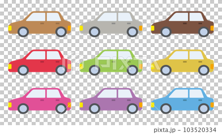 コンパクトカーのシンプルなイラストセット 103520334
