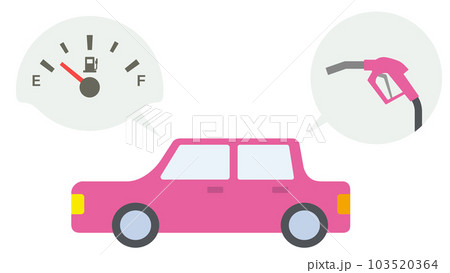 給油が必要なガソリン自動車のイラスト 103520364