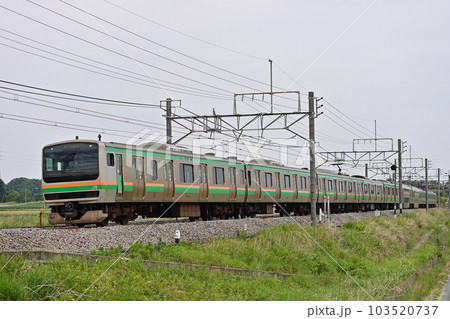高崎線 岡部ー本庄 JR東日本 E231系1000番台 U501編成(小山) 高崎線 岡部ー本庄 JR東日本 E231系1000番台 U501編成(小山) 103520737
