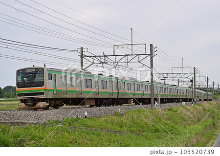 高崎線　岡部ー本庄　JR東日本　E231系1000番台　U535編成（小山） 103520739