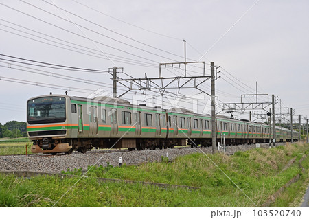 高崎線 岡部ー本庄 JR東日本 E231系1000番台 U523編成(小山) 高崎線 岡部ー本庄 JR東日本 E231系1000番台 U523編成(小山) 103520740
