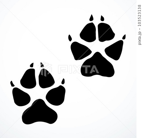 Dog foot print. Vector drawing 103523138