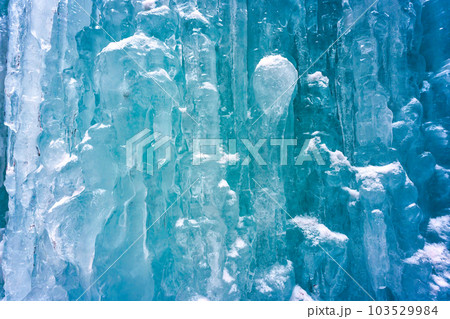 Frozen wall texture in natural ice cave on winter Frozen wall texture in natural ice cave on winter 103529984