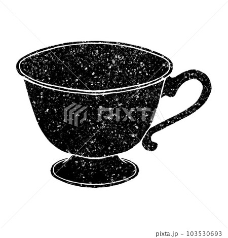 空っぽのティーカップ(単品)/スタンプ風 空っぽのティーカップ(単品)/スタンプ風 103530693