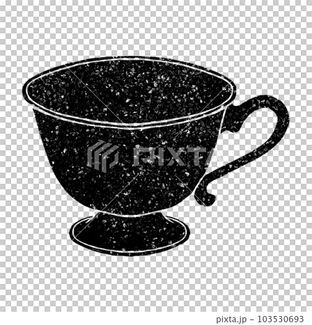 空っぽのティーカップ(単品)/スタンプ風 空っぽのティーカップ(単品)/スタンプ風 103530693