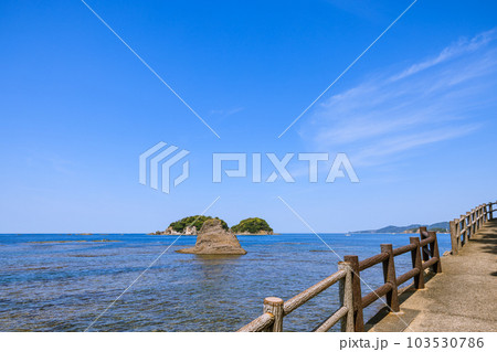 南部湾に浮かぶ無人島鹿島 和歌山県みなべ町 南部湾に浮かぶ無人島鹿島 和歌山県みなべ町 103530786