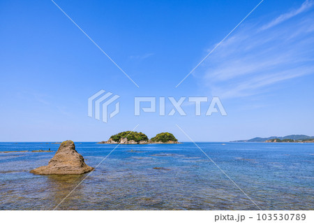 南部湾に浮かぶ無人島鹿島　和歌山県みなべ町 103530789