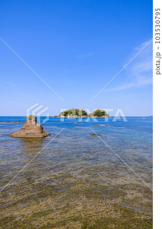 南部湾に浮かぶ無人島鹿島 和歌山県みなべ町 南部湾に浮かぶ無人島鹿島 和歌山県みなべ町 103530795