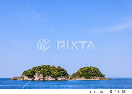 南部湾に浮かぶ無人島鹿島　和歌山県みなべ町 103530803