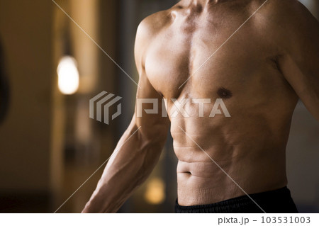 中高年男性の鍛えた筋肉イメージ 103531003