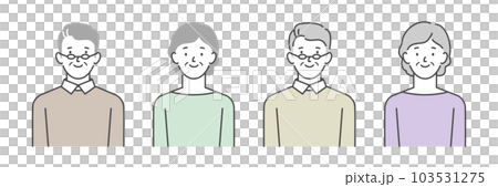 Illustration set of senior generation men and women 103531275