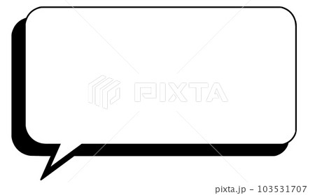 角が丸い影つき四角ふきだし 103531707