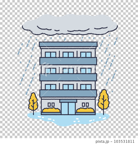 Apartment building damaged by heavy rain Apartment building damaged by heavy rain 103531811