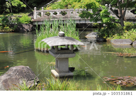 西新井大師　弁天堂のある池 103531861