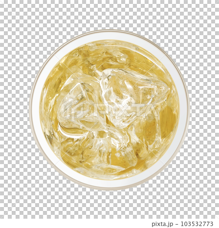 グラスに入ったジャスミン茶のイラスト リアル 103532773