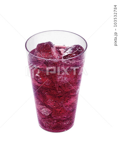 グラス ぶどうソーダ イラスト リアル 103532784