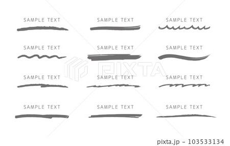 ペンで描いたアンダーラインブラシセット ペンで描いたアンダーラインブラシセット 103533134
