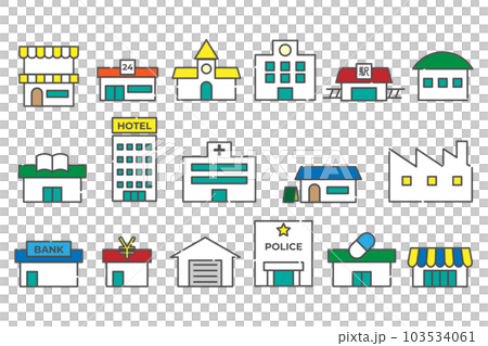 Building/cityscape illustration set 02 color 103534061