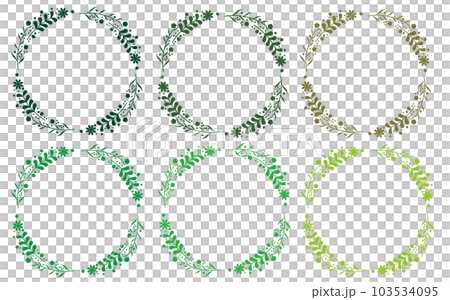 Floral circle frame set illustration Floral circle frame set illustration 103534095