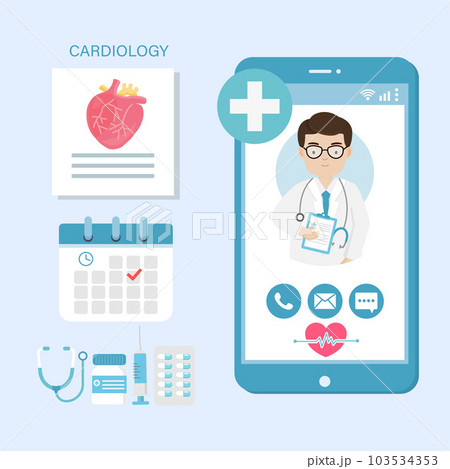 Online medical advice or consultation service, tele medicine for Cardiology department. 103534353