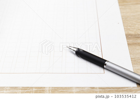 原稿用紙とボールペン 103535412