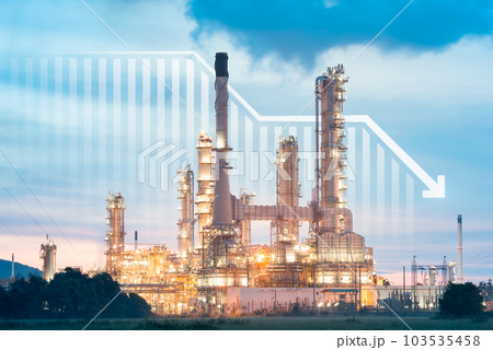 Oil gas refinery or petrochemical plant with concept of business. 103535458
