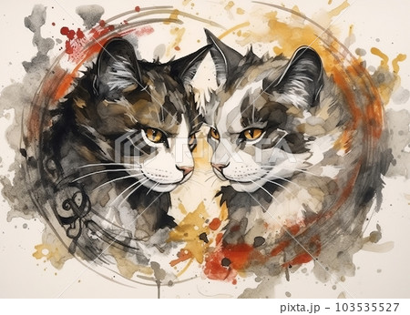 猫のイラスト,Generative AI AI画像 103535527