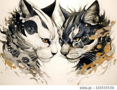 猫のイラスト,Generative AI AI画像のイラスト素材 [103535530] - PIXTA