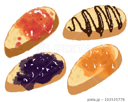 ジャムを塗ったパンのイラスト ジャムを塗ったパンのイラスト 103535776
