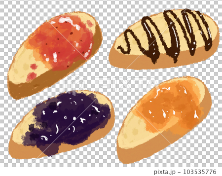 ジャムを塗ったパンのイラスト ジャムを塗ったパンのイラスト 103535776