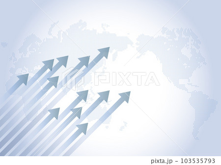 上向き矢印と世界地図 103535793