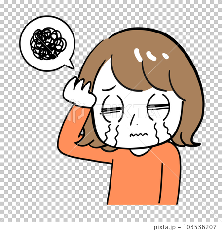 悲しくて泣いている女性 103536207