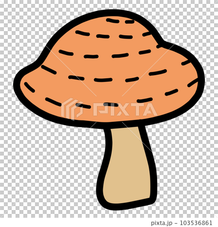 シンプルな点線模様のキノコのイラスト 103536861
