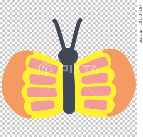 A pop and colorful deformed butterfly illustration 103537167