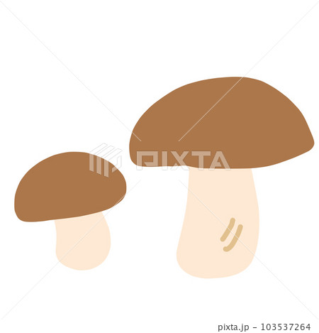 シンプルな茶色いキノコのイラスト2点セット シンプルな茶色いキノコのイラスト2点セット 103537264