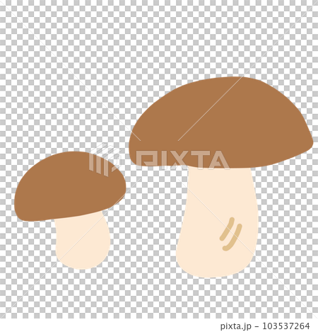 シンプルな茶色いキノコのイラスト2点セット シンプルな茶色いキノコのイラスト2点セット 103537264