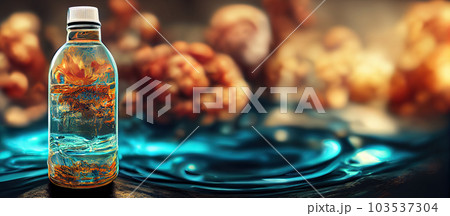 Plastic bottle of still healthy water. Generative AI 103537304