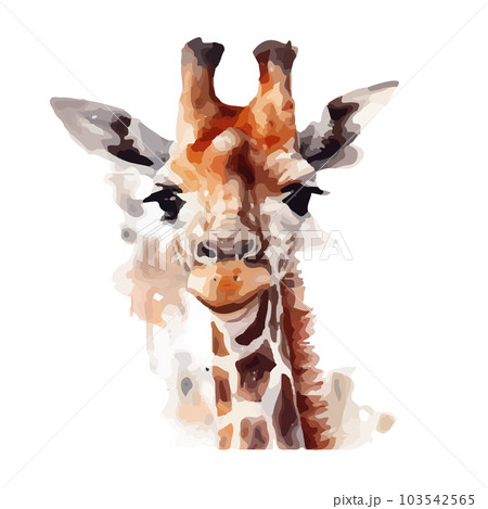Giraffe Vector watercolor wildlife safari animal isolated on white background. 103542565