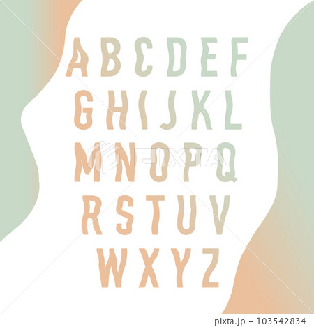 Vector of stylized wave font and alphabet. 103542834
