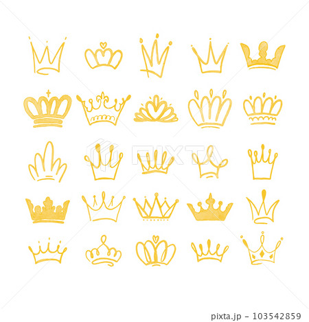 Set of watercolor crowns for your design. Vector illustration. Set of watercolor crowns for your design. Vector illustration. 103542859