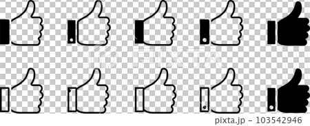 Good sign line drawing and silhouette set 103542946